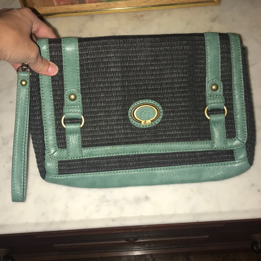 Adorable Nica woven clutch with removable strap